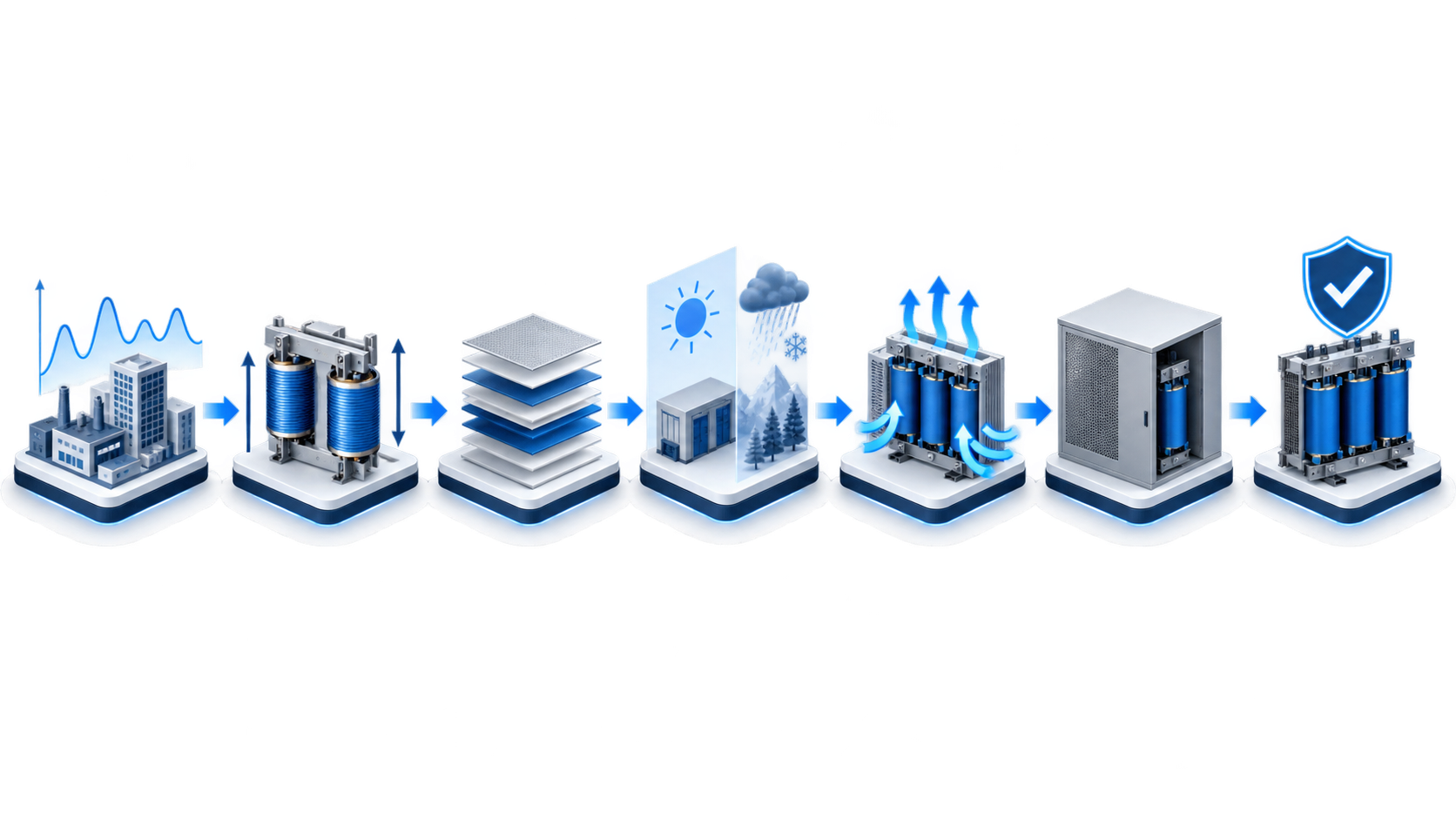 Illustrated workflow for selecting a dry-type transformer