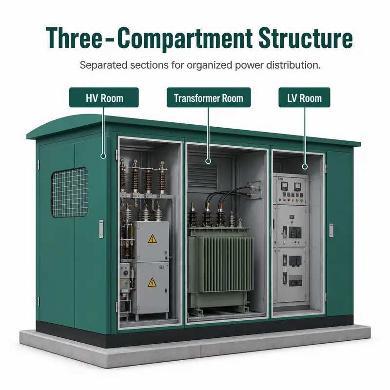 European-Style 1500 kVA / 33 kV Compact Box Substation — detail 2