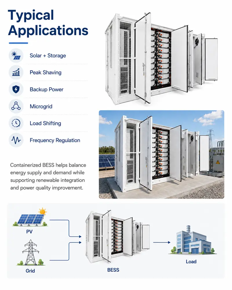 Solar Energy Storage Battery System — 500kW/1000kW Power, 1MWh–8MWh, Liquid-Cooled, IP67 — detail 4