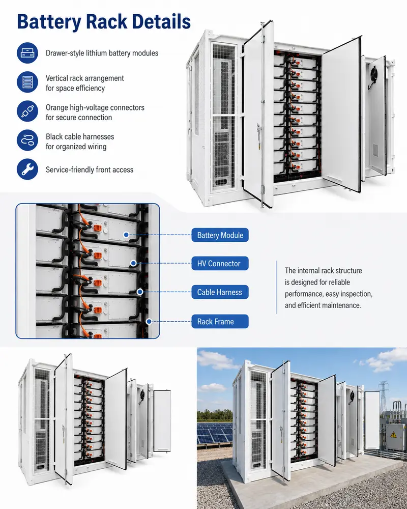 Solar Energy Storage Battery System — 500kW/1000kW Power, 1MWh–8MWh, Liquid-Cooled, IP67 — detail 2