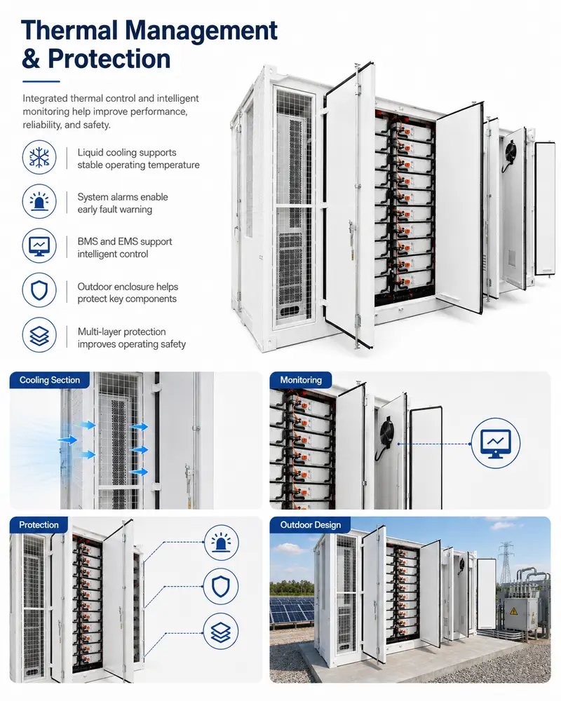 Solar Energy Storage Battery System — 500kW/1000kW Power, 1MWh–8MWh, Liquid-Cooled, IP67 — detail 3