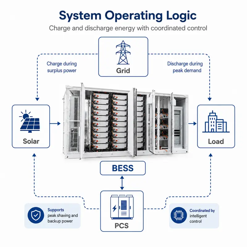 LiFePO4 Solar Battery BESS — 1000kWh to 5MWh / 1MW, 10ft/20ft Container, IP67 — detail 2