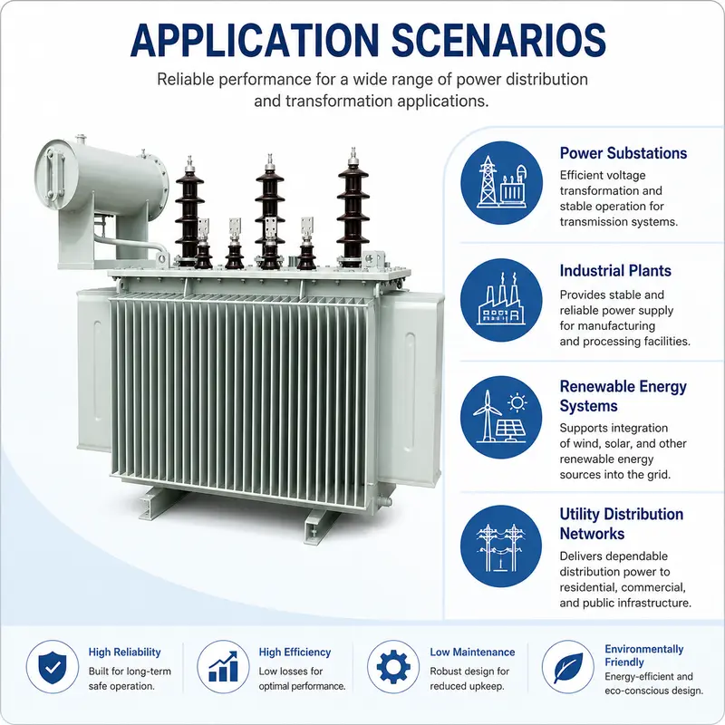 11/33kV Three-Phase Oil-Immersed Power Transformer (1000kVA–10MVA, Copper Winding) — detail 3