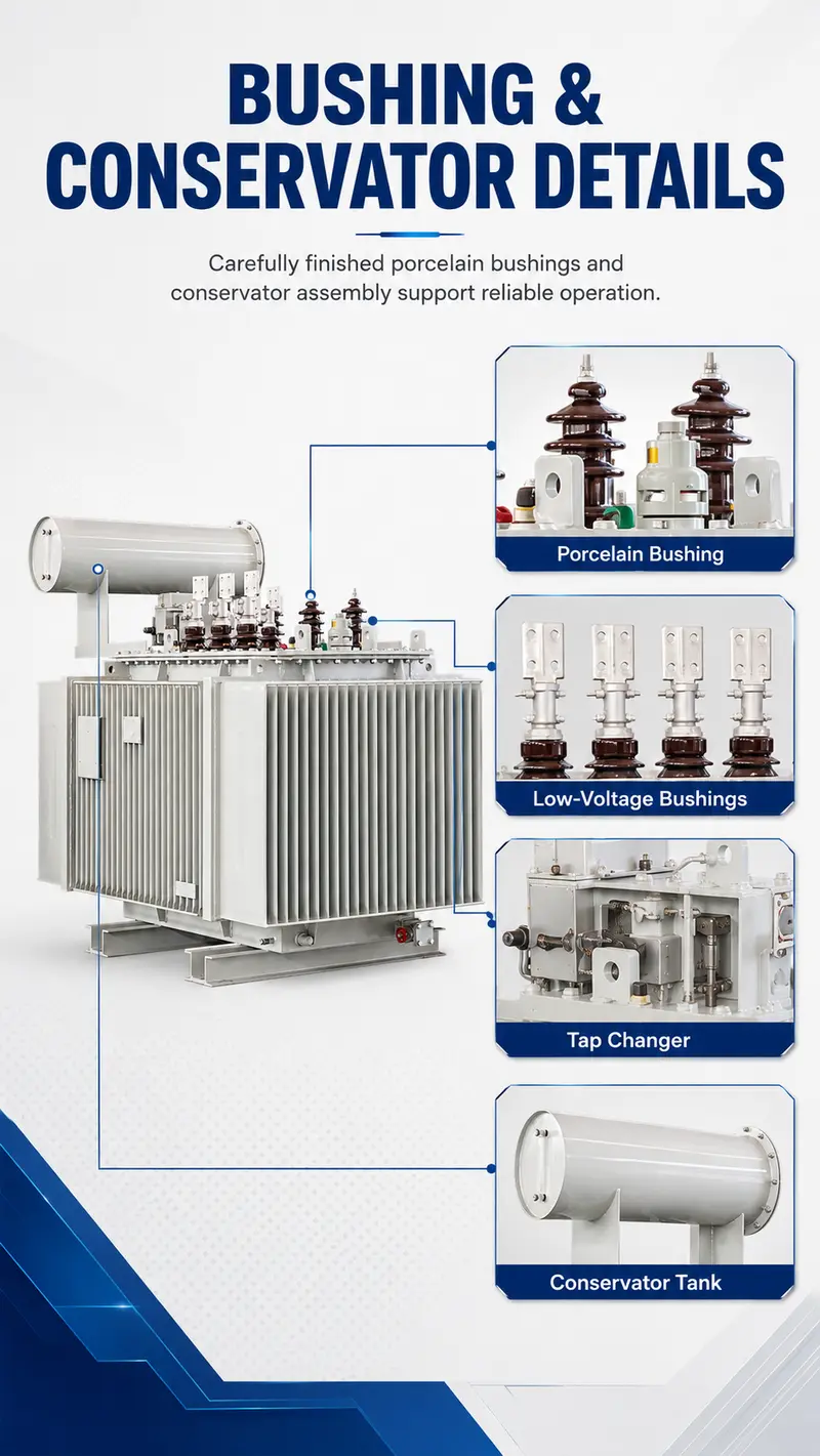 100–2000kVA 33/35kV Three-Phase Oil-Immersed Distribution Transformer — detail 3