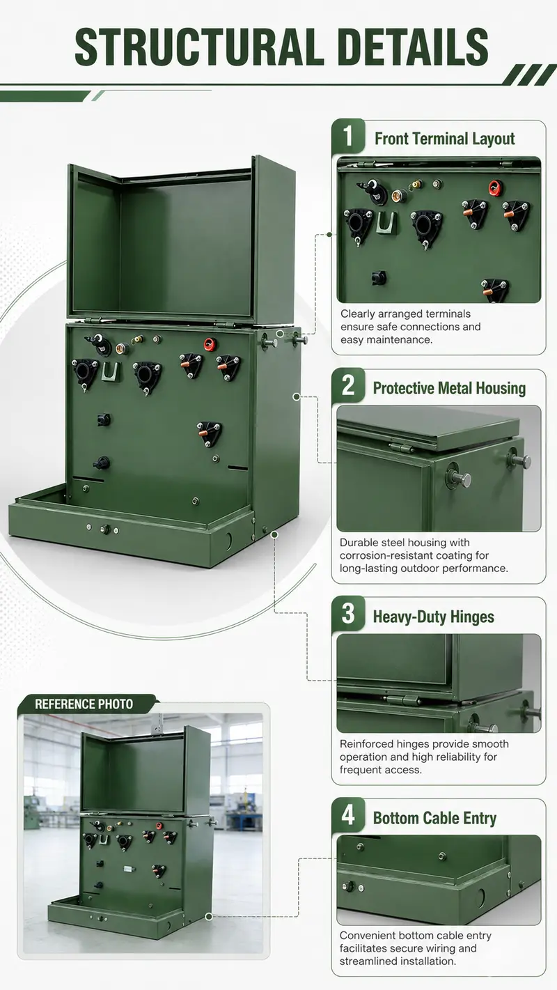 Single-Phase Pad-Mount Transformer, 37.5kVA-167kVA (12.47kV/34.5kV to 120V/240V) — detail 2