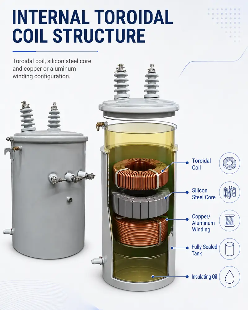 Toroidal-Coil Single-Phase Pole-Mounted Transformer — 15 to 50 kVA — detail 2