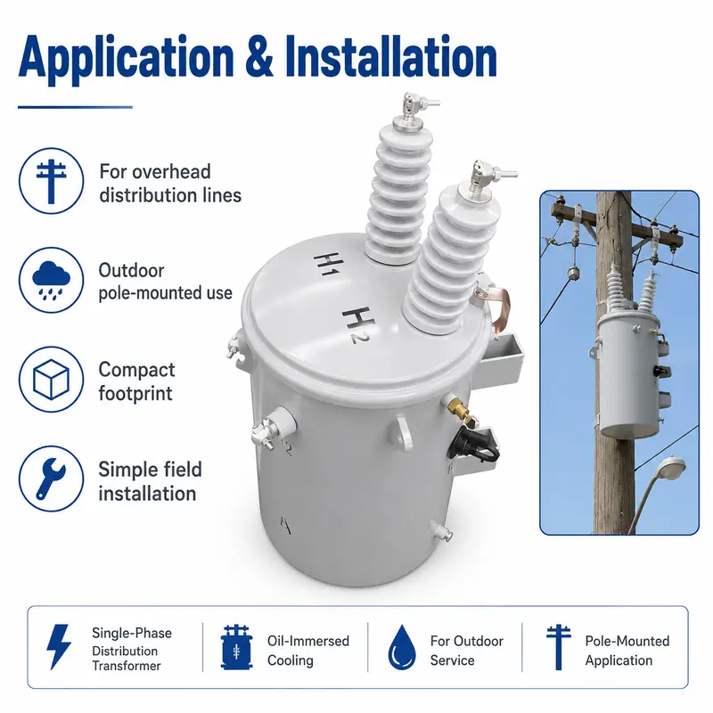 Single-Phase Pole-Mounted Transformer Spanning 15–333 kVA — detail 3