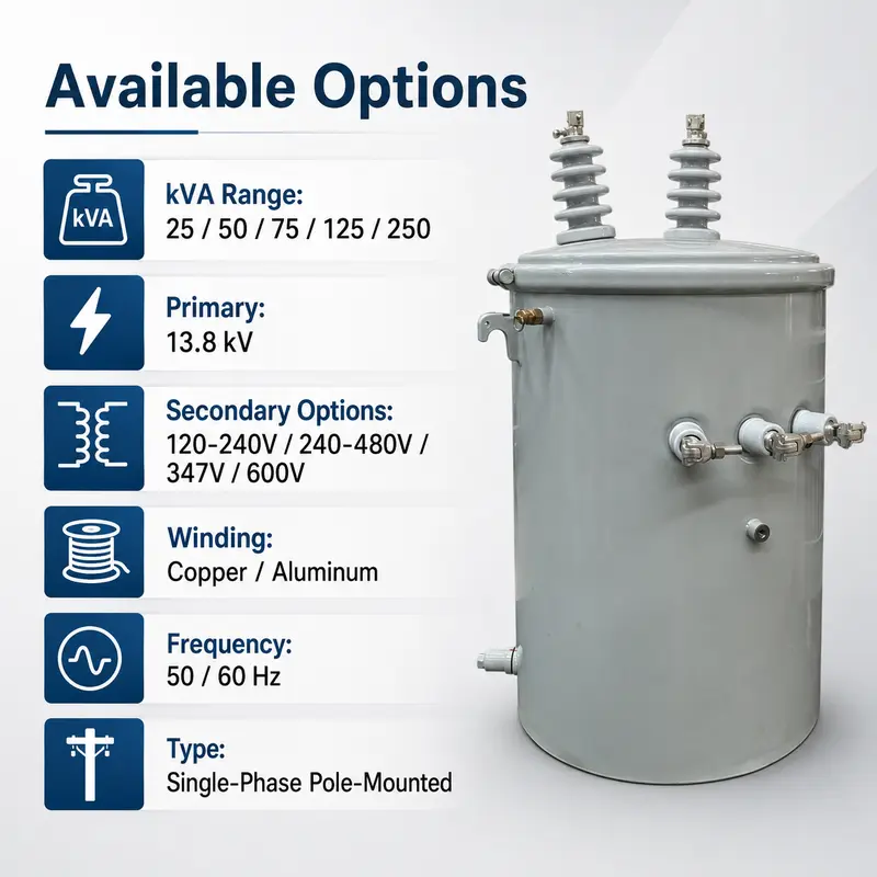 25–250 kVA Single-Phase Oil-Filled Pole-Mounted Transformer — detail 4