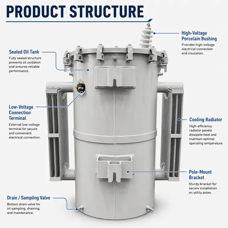 UL-Certified Single-Phase Pole Transformer, 25 to 333 kVA — detail 1