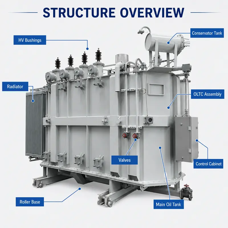 20–50 MVA On-Load Tap-Changer Power Transformer, 110–115 kV Class — detail 1
