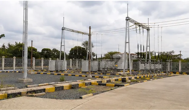Overall view of the completed and energised distribution substation